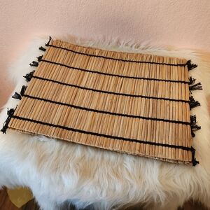 Vintage Handmade Bamboo Tassle 3 Piece Dining Table Placemats Set